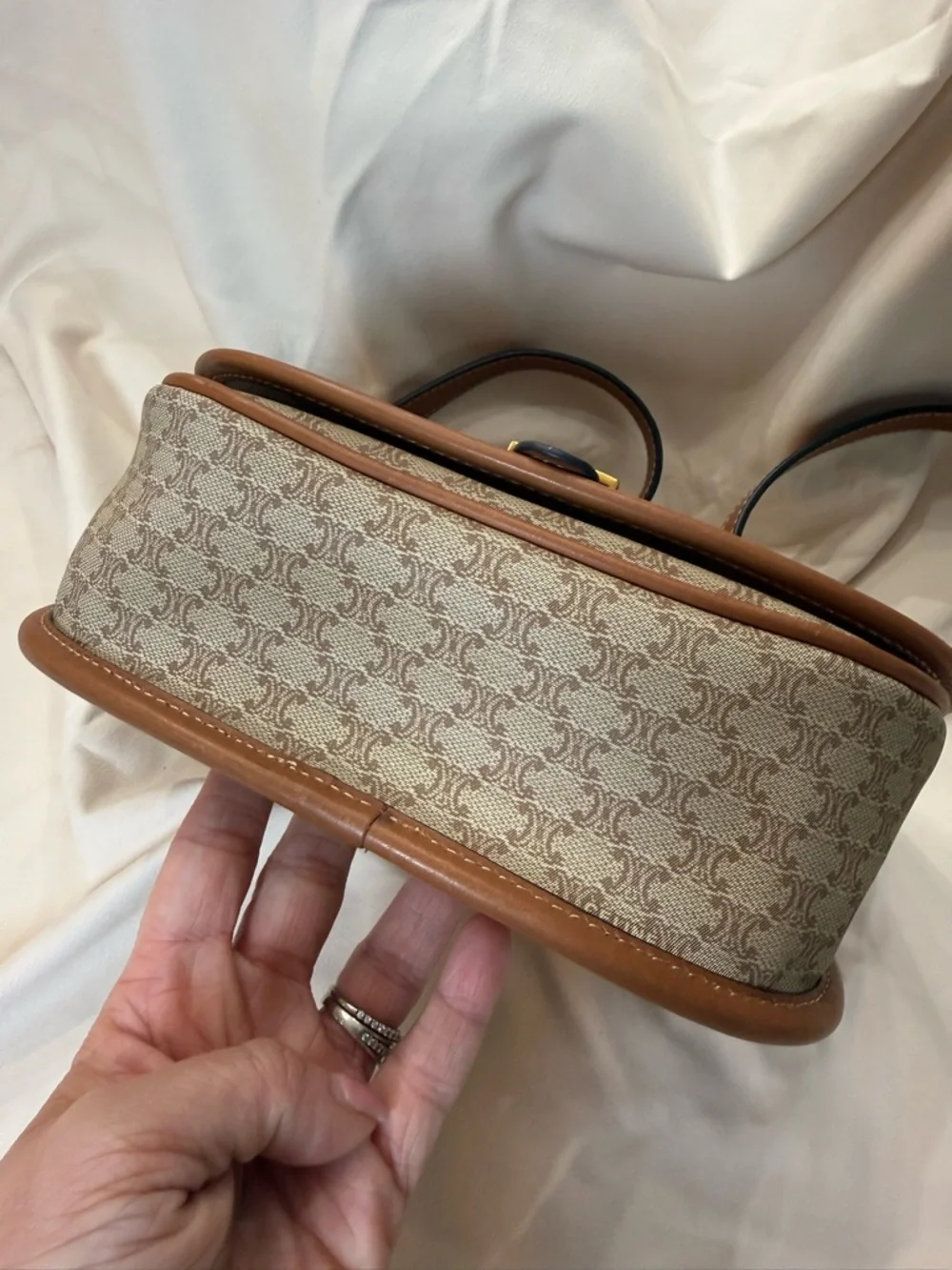 Celine Tan Brown Vintage Macadam PVC and leather shoulder bag - Picture 9 of 12